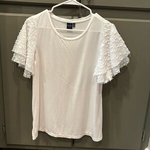 🤍Kaari Blue - Patterned Ruffle Sleeved Tee🤍